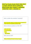 EXW Test Study Guide EXAM 2026-2027  LATEST UPDATE WITH COMPLETE  QUESTIONS AND CORRECT ANSWERS  VERIFIED 100&percnt; GRADED A&plus;
