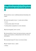 CORRECTION OFFICER ACTUAL EXAM PAPER 2026 QUESTIONS WITH SOLUTIONS GRADED A&plus;
