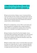 CORRECTION OFFICER FINAL PAPER 2026 QUESTIONS WITH ANSWERS GRADED A&plus;