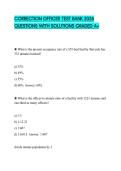CORRECTION OFFICER TEST BANK 2026 QUESTIONS WITH SOLUTIONS GRADED A&plus;
