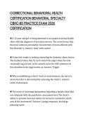 CORRECTIONAL BEHAVIORAL HEALTH CERTIFICATION BEHAVIORAL SPECIALTY CBHC-BS PRACTICE EXAM 2026 CERTIFICATION