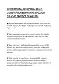 CORRECTIONAL BEHAVIORAL HEALTH CERTIFICATION BEHAVIORAL SPECIALTY CBHC-BS PRACTICE EXAM 2026