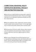 CORRECTIONAL BEHAVIORAL HEALTH CERTIFICATION BEHAVIORAL SPECIALTY CBHC-BS PRACTICE EXAM 2026
