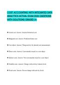COST ACCOUNTING WITH INTEGRATED DATA ANALYTICS ACTUAL EXAM 2026 QUESTIONS WITH SOLUTIONS GRADED A&plus;