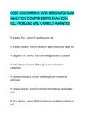 COST ACCOUNTING WITH INTEGRATED DATA ANALYTICS COMPREHENSIVE EXAM 2026 FULL PROBLEMS AND CORRECT ANSWERS