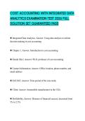 COST ACCOUNTING WITH INTEGRATED DATA ANALYTICS EXAMINATION TEST 2026 FULL SOLUTION SET GUARANTEED PASS