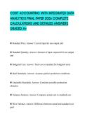 COST ACCOUNTING WITH INTEGRATED DATA ANALYTICS FINAL PAPER 2026 COMPLETE CALCULATIONS AND DETAILED ANSWERS GRADED A&plus;