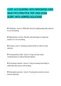 COST ACCOUNTING WITH INTEGRATED DATA ANALYTICS PRACTICE TEST 2026 EXAM SCRIPT WITH VERIFIED SOLUTIONS