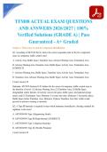 TFM08 ACTUAL EXAM QUESTIONS AND ANSWERS 2026&sol;2027 &vert; 100&percnt; Verified Solutions &lpar;GRADE A&rpar; &vert; Pass Guaranteed - A&plus; Graded