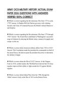 ARMY OCS MILITARY HISTORY ACTUAL EXAM PAPER 2026 QUESTIONS WITH ANSWERS VERIFIED 100&percnt; CORRECT