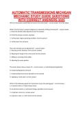 AUTOMATIC TRANSMISSIONS MICHIGAN MECHANIC STUDY GUIDE QUESTIONS WITH CORRECT ANSWERS 2025