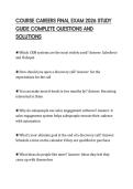 COURSE CAREERS FINAL EXAM 2026 STUDY GUIDE COMPLETE QUESTIONS AND SOLUTIONS
