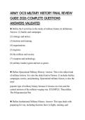 ARMY OCS MILITARY HISTORY FINAL REVIEW GUIDE 2026 COMPLETE QUESTIONS ANSWERS VALIDATED