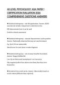 AS LEVEL PSYCHOLOGY AQA PAPER 1 CERTIFICATION EVALUATION 2026 COMPREHENSIVE QUESTIONS ANSWERS