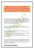 PROFESSIONAL SCRUM PRODUCT OWNER II &lpar;PSPO II&rpar; EXAM QUESTIONS AND ANSWERS 100&percnt; PASS 2026 UPDATE&period;