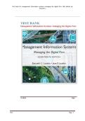 Management Information Systems&colon; Managing the Digital Firm &ndash; Laudon &lpar;17th Edition&rpar;&comma; Test Bank with Answers All Chapters LATEST