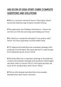 ASU ECON 211 2026 STUDY GUIDE COMPLETE QUESTIONS AND SOLUTIONS