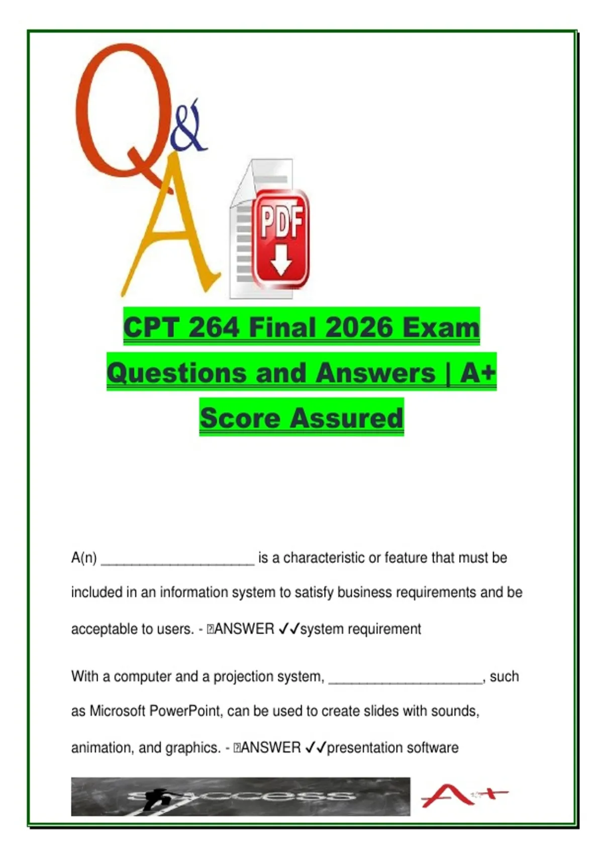 CPT 264 Final Exam Questions and Answers (95 Questions) – SDLC ...