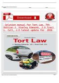 Test Bank for Tort Law&comma; 7th Edition by Edwards & Cull &vert; Chapters 1&ndash;19 &vert; Verified Questions & Answers