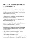 CPCE ACTUAL EXAM 2026 FINAL PAPER FULL SOLUTIONS GRADED A&plus;
