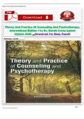 Test Bank for Theory and Practice of Counseling and Psychotherapy&comma; 11th Edition &lpar;International&rpar; by Gerald Corey &vert; All Chapters &vert; Verified Q&A