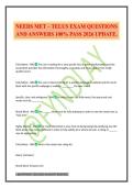 NEEDS MET &ndash; TELUS EXAM QUESTIONS AND ANSWERS 100&percnt; PASS 2026 UPDATE&period;