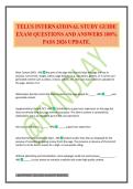 TELUS INTERNATIONAL STUDY GUIDE EXAM QUESTIONS AND ANSWERS 100&percnt; PASS 2026 UPDATE&period;