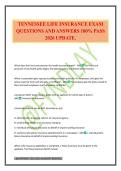 TENNESSEE LIFE INSURANCE EXAM QUESTIONS AND ANSWERS 100&percnt; PASS 2026 UPDATE&period;
