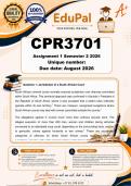 CPR3701 Assignment 1 &lpar;COMPLETE ANSWERS&rpar; Semester 2 2026 - DUE August 2026