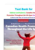 Test Bank for Edelman and Kudzma's Canadian Health Promotion Throughout the Life Span 2nd Edition by Marian Luctkar-Flude&comma; Jane Tyerman and Shannon Dames isbn-9780443125218 Complete Guide Graded A&plus;