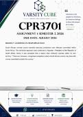 CPR3701 Assignment 1 &lpar;DETAILED ANSWERS&rpar; Semester 2 2026 - DISTINCTION GUARANTEED 
