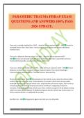 PARAMEDIC TRAUMA FISDAP EXAM QUESTIONS AND ANSWERS 100&percnt; PASS 2026 UPDATE&period;