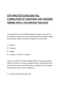 CPO PRACTICE EXAM 2026 FULL COMPILATION OF QUESTIONS AND ANSWERS VERIFIED WITH A 100 PERCENT PASS RATE