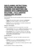 D658 PLANNING INSTRUCTIONAL STRATEGIES FOR MEANINGFUL LEARNING 2026 QUESTIONS AND ANSWERS WITH COMPREHENSIVE SOLUTIONS &ndash; FULLY UPDATED GUARANTEED SUCCESS