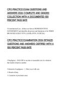 CPO PRACTICE EXAM QUESTIONS AND ANSWERS 2026 COMPLETE AND GRADED COLLECTION WITH A DOCUMENTED 100 PERCENT PASS RATE