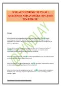 WSU ACCOUNTING 231 EXAM 1 QUESTIONS AND ANSWERS 100&percnt; PASS 2026 UPDATE&period;