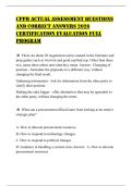 CPPB ACTUAL ASSESSMENT QUESTIONS AND CORRECT ANSWERS 2026 CERTIFICATION EVALUATION FULL PROGRAM