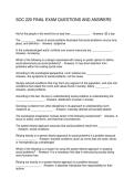 SOC 220 FINAL EXAM QUESTIONS AND ANSWERS