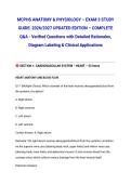 MCPHS ANATOMY & PHYSIOLOGY &ndash; EXAM 3 STUDY GUIDE&colon; 2026&sol;2027 UPDATED EDITION &ndash; COMPLETE Q&A - Verified Questions with Detailed Rationales&comma; Diagram Labeling & Clinical Applications