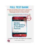 Test Bank for Modern Blood Banking & Transfusion Practices 7th Edition by Denise M&period; Harmening&vert; 9780803668881&vert; All Chapters 1-29&vert; LATEST