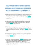 ASAP PACE CERTIFICATION EXAM  ACTUAL QUESTIONS AND CORRECT  DETAILED ANSWERS &vert;&vert; GRADED A&plus; 