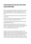 CPPS IHI PRACTICE EXAM 2026 TEST PAPER SOLVED RESPONSES