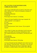 NSG 2113 FINAL EXAM QUESTIONS WITH COMPLETE SOLUTIONS