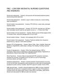 RNC - LOW RISK NEONATAL NURSING QUESTIONS AND ANSWERS