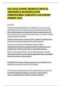 CRA FINAL PAPER&colon; PREMIUM CRITICAL ASSESSMENT QUESTIONS WITH INDISPENSIBLE NARRATIVE AND EXPERT INSIGHT 2026