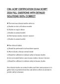 CRA ACRP CERTIFICATION EXAM SCRIPT 2026 FULL QUESTIONS WITH DETAILED SOLUTIONS 100&percnt; CORRECT