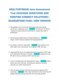 HEALTHSTREAM Jane Assessment  Test 2025&sol;2026 QUESTIONS AND  VERIFIED CORRECT SOLUTIONS &vert;  GUARANTEED PASS &vert; NEW VERSION