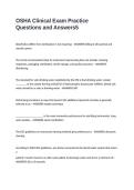 OSHA Clinical Exam Practice Questions and Answers