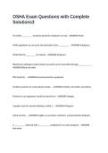 OSHA Exam Questions with Complete Solutions