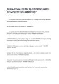 OSHA FINAL EXAM QUESTIONS WITH COMPLETE SOLUTIONS